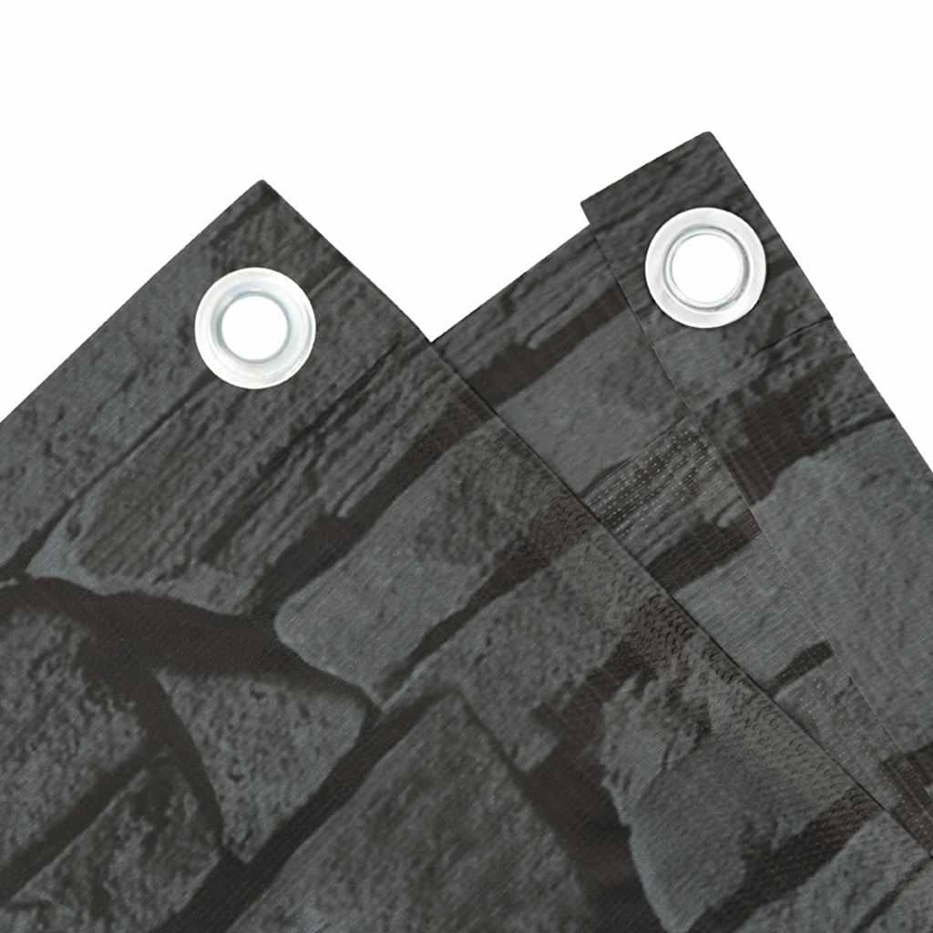 Vidaxl Balcony Screen Stone Pattern 500x75 cm Pvc Grey