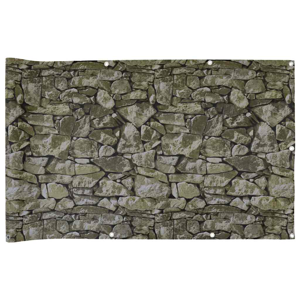 Vidaxl Balcony Screen Stone Pattern 300x75 cm PVC
