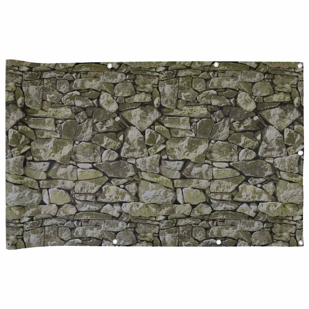 Vidaxl Balcony Screen Stone Pattern 400x75 cm PVC