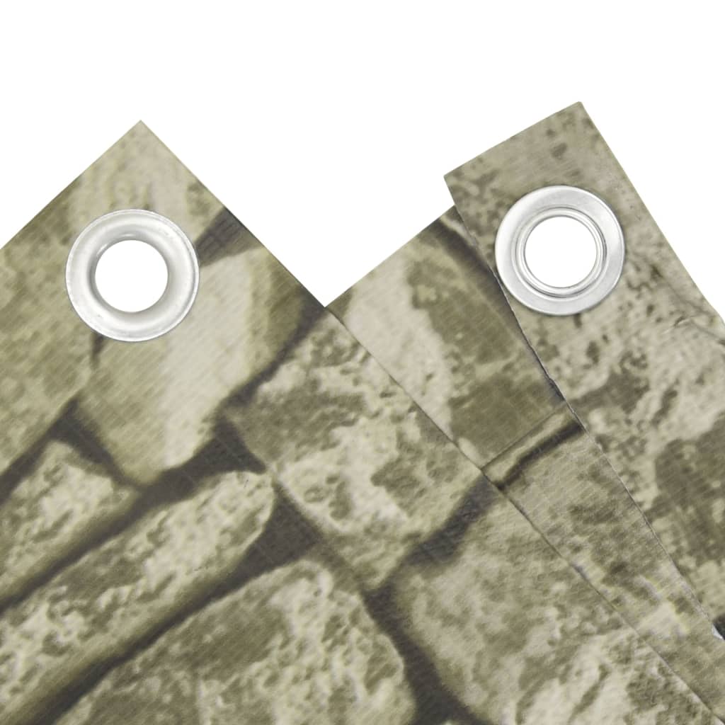 Vidaxl Balcony Screen Stone Pattern 1000x75 cm PVC