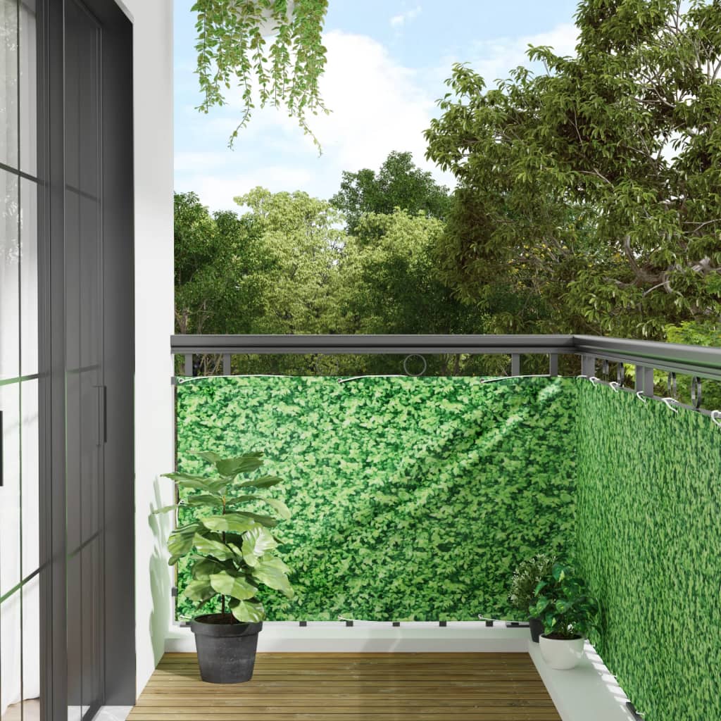 VidaXL Balcony screen Plant pattern 800x90 cm PVC Green