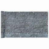 Vidaxl Balcony Screen Stone Pattern 300x90 cm PVC Gray