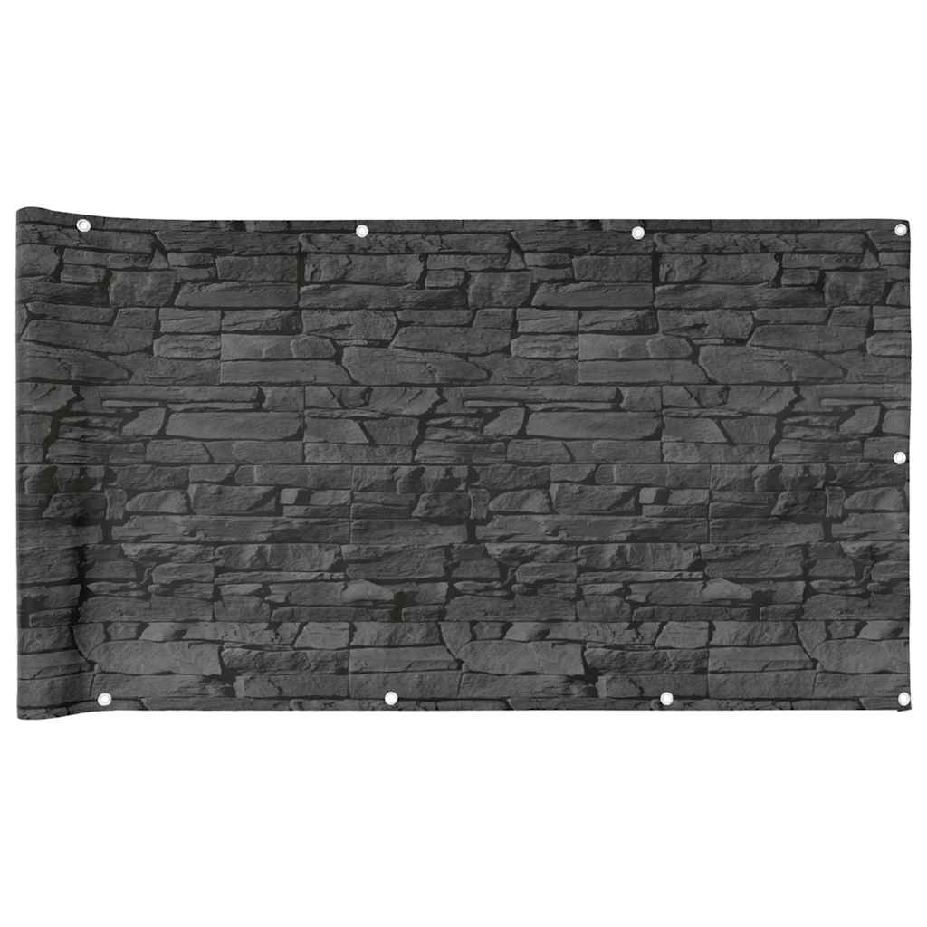 Vidaxl Balcony Screen Stone Pattern 700x90 cm PVC Gray