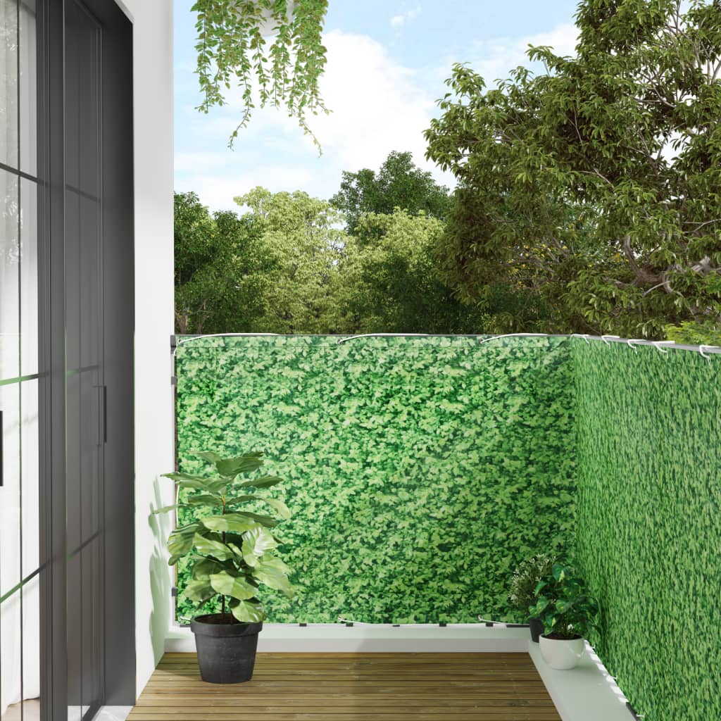 Patrón de planta de pantalla de balcón Vidaxl 400x120 cm PVC Green