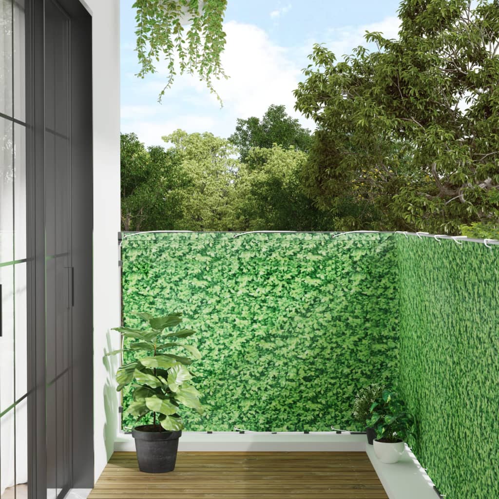 Patrón de planta de pantalla de balcón Vidaxl 800x120 cm PVC Green