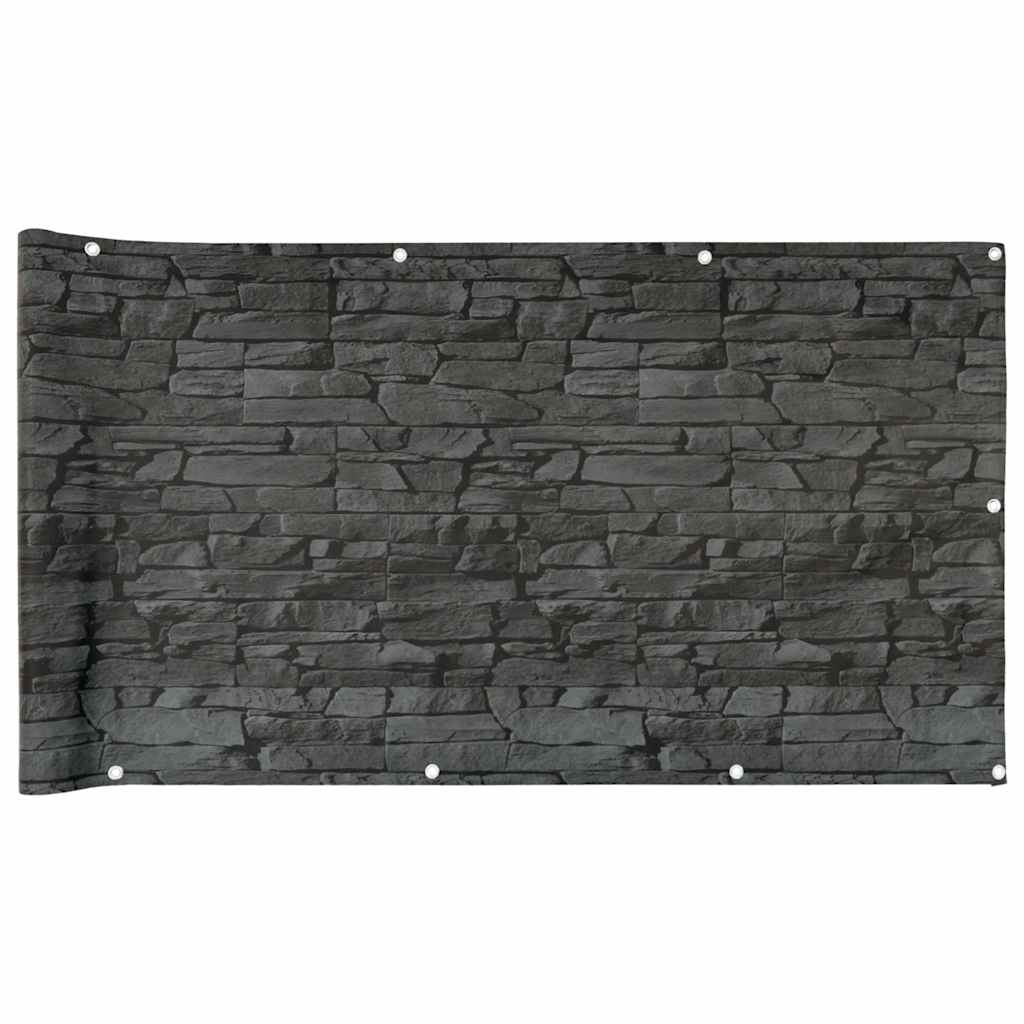Vidaxl Balkon Bildschirm Stein Muster 600x120 cm PVC Grau