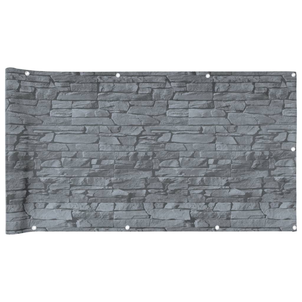 Vidaxl balkon skærm stenmønster 800x120 cm pvc grå