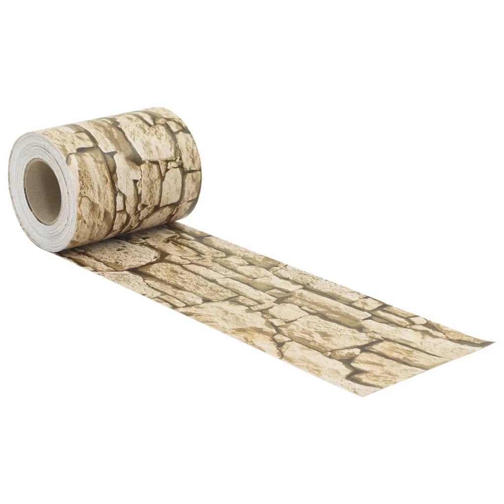 Patrón de piedra gruesa de Vidaxl Garden 35x0.19 M PVC Beige