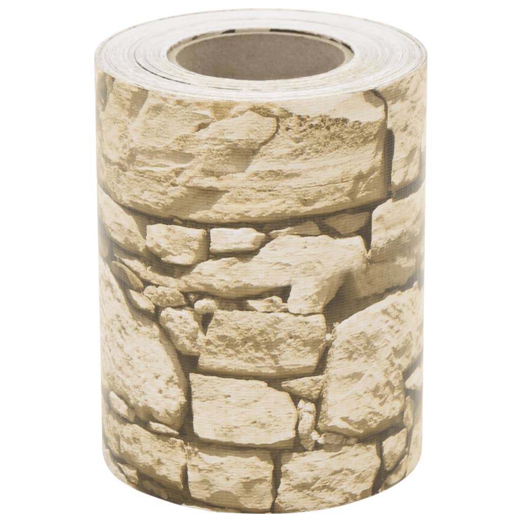 Patrón de piedra gruesa de Vidaxl Garden 35x0.19 M PVC Beige