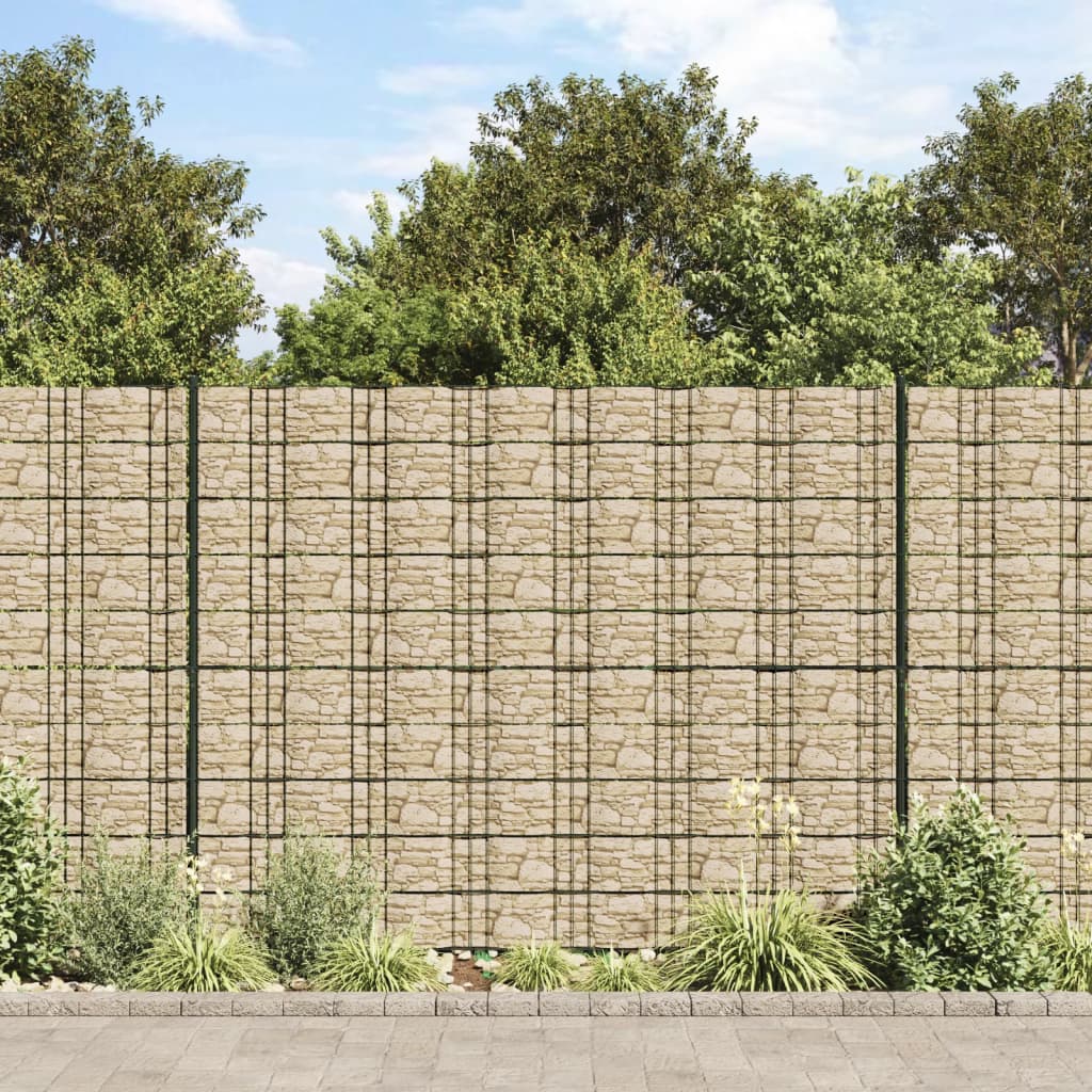 Patrón de piedra gruesa de Vidaxl Garden 35x0.19 M PVC Beige