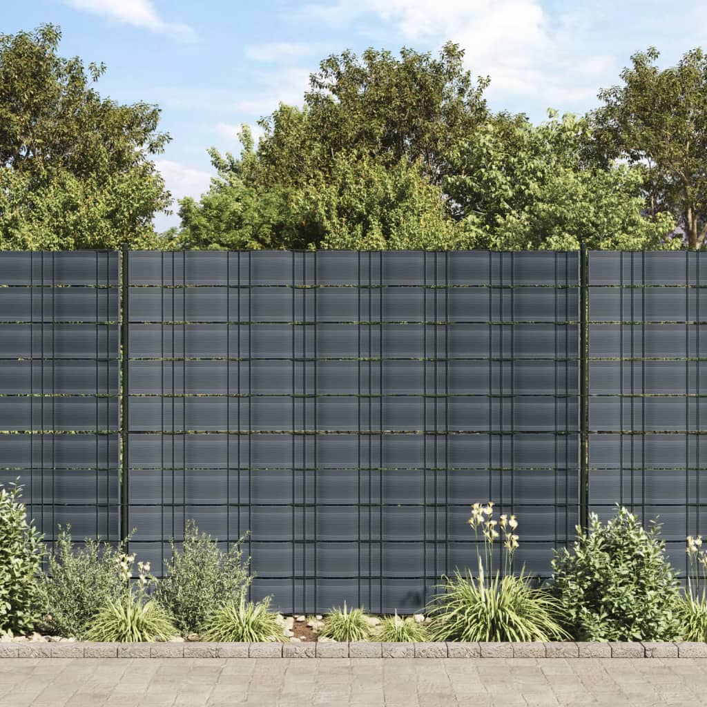 Pantallas de jardín Vidaxl 10 ST 252.5x19 M PVC Negro