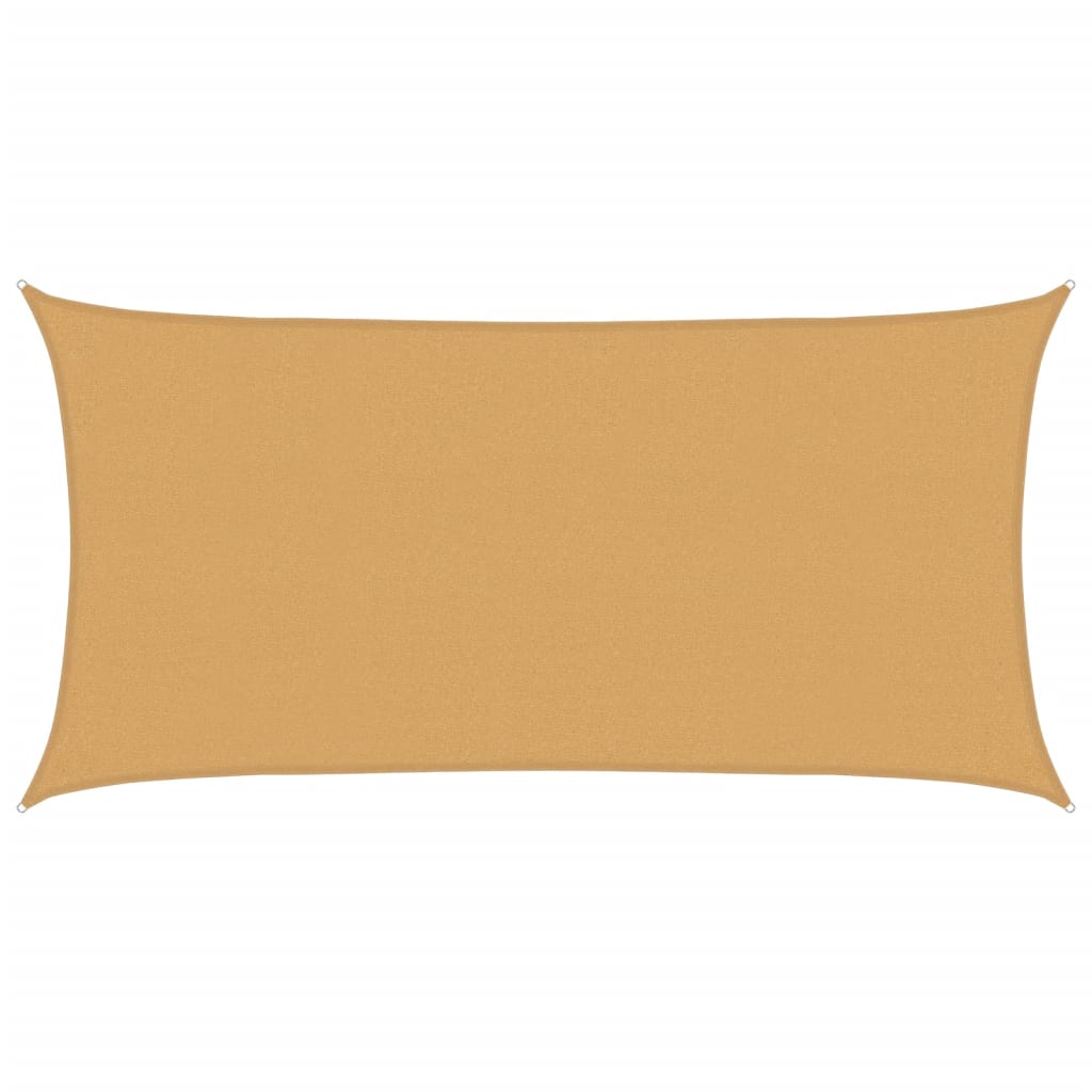 Vidaxl Zonnenzeechen 160 g mcheck rechteckeg 2x3.5 m hdpe Sand -colored