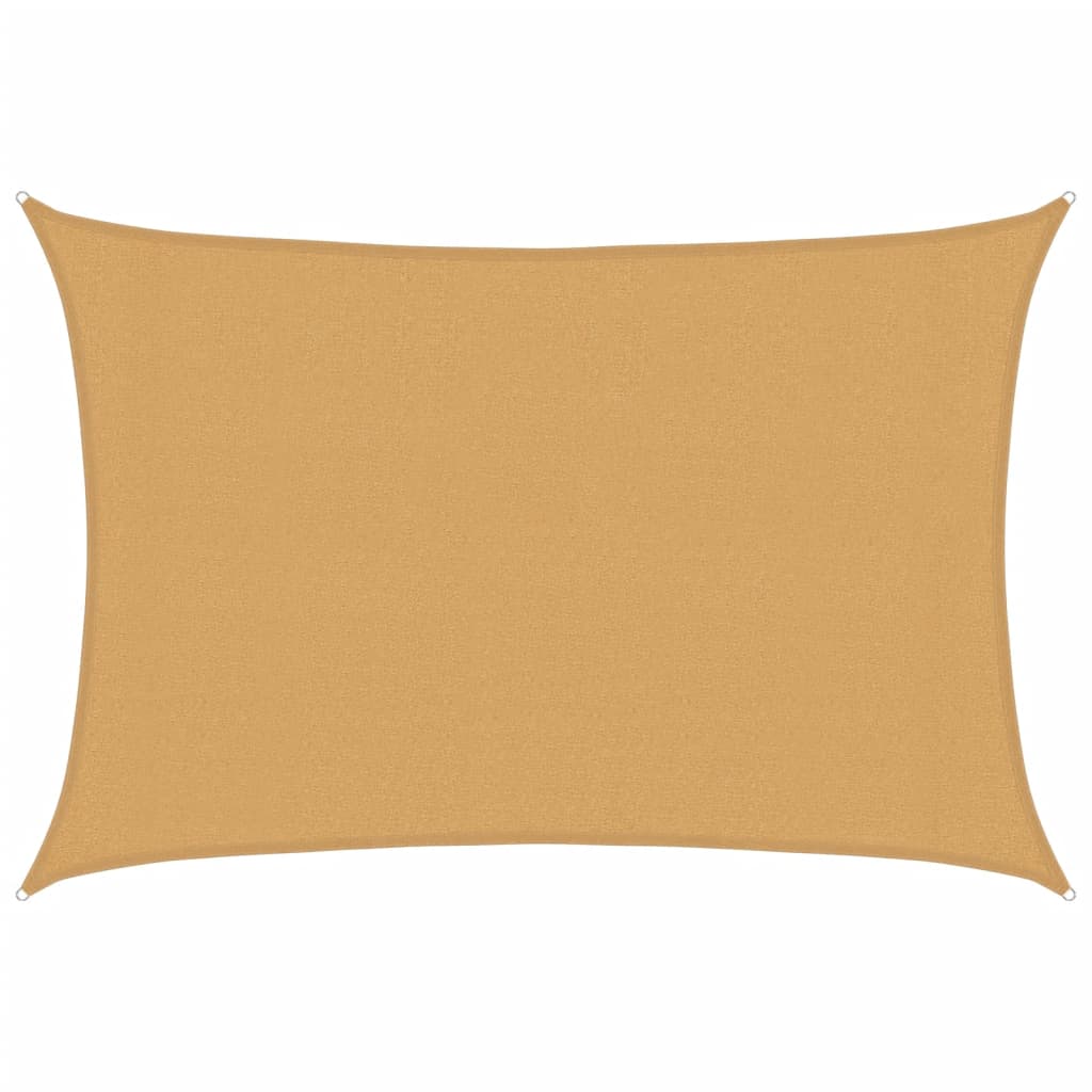 Bidaxl zonnezeil 160 g m² rektangulär 3x4 m hdpe sand -färgad