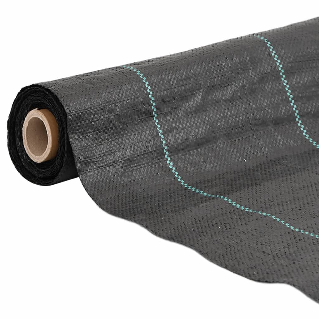 Vidaxl Karrott Stoff 1x25 m Polroprope schwaarz