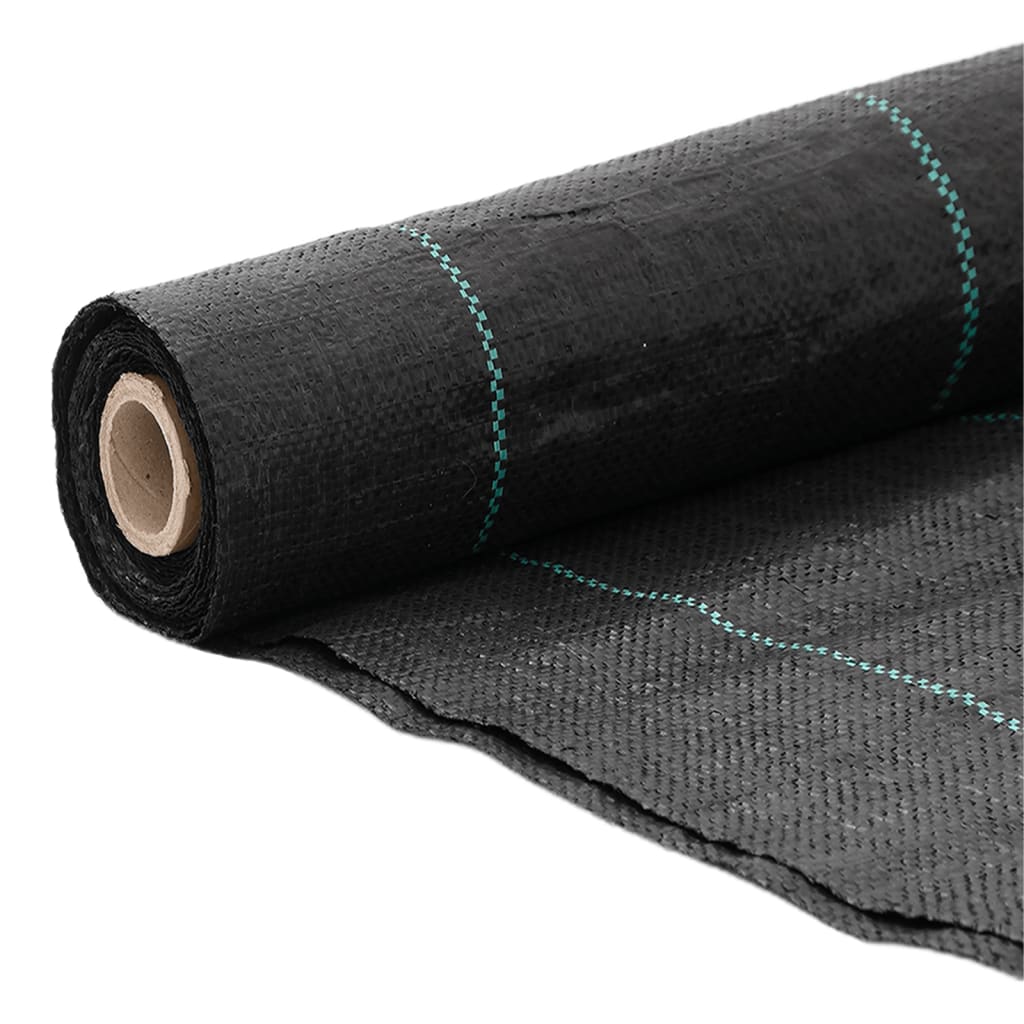 Vidaxl Karrott Stoff 1x25 m Polroprope schwaarz