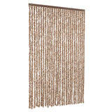 Vidaxl muha zavesa 118x220 cm chenille bež in temno rjava