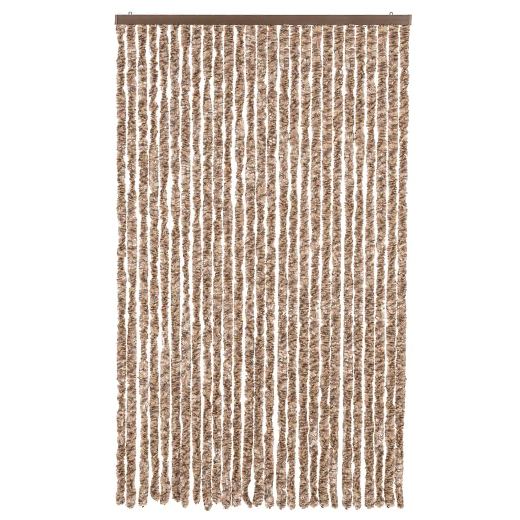 Vidaxl muha zavesa 118x220 cm chenille bež in temno rjava