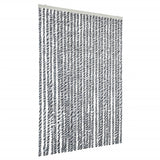 Vidaxl Fly Curtain 118x220 cm Chenille grigio e bianco e nero