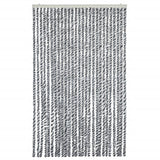 Vidaxl Fly Curtain 118x220 cm Chenille grigio e bianco e nero