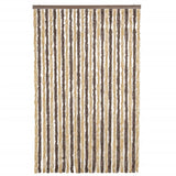 Vidaxl Fly Curtain 118x220 cm CHENILLE BRORN DROOD ET BEIGE