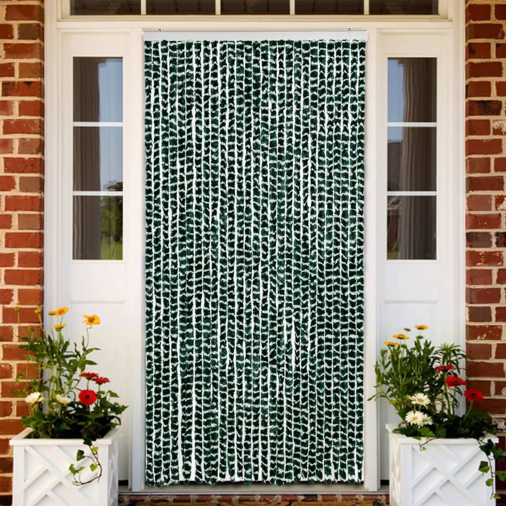 Vidaxl Fly Cundain 118x220 cm Chenille Green and White
