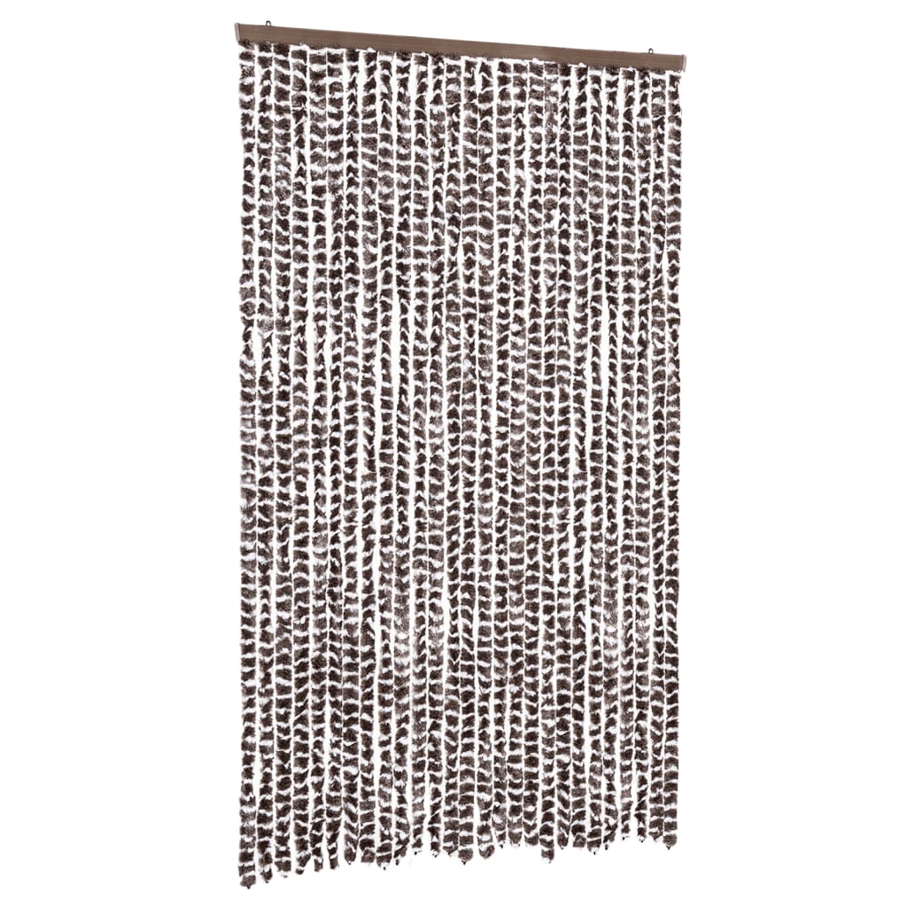 Vidaxl Fly Curtain 118x220 cm Chenille Brown och vit