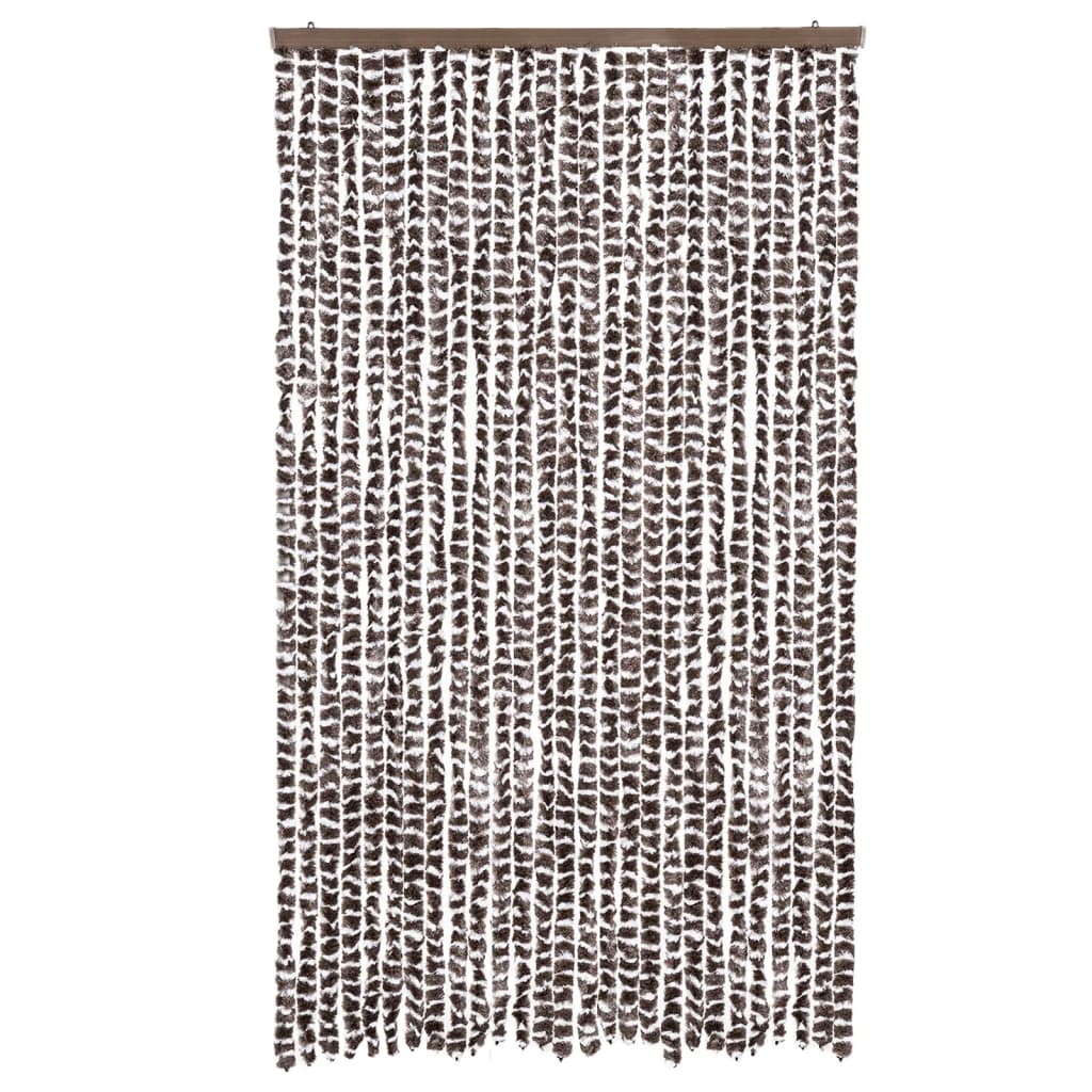 Vidaxl Fly Curtain 118x220 cm Chenille Brown och vit