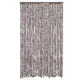 Vidaxl Fly Curtain 118x220 cm Chenille Brown och vit
