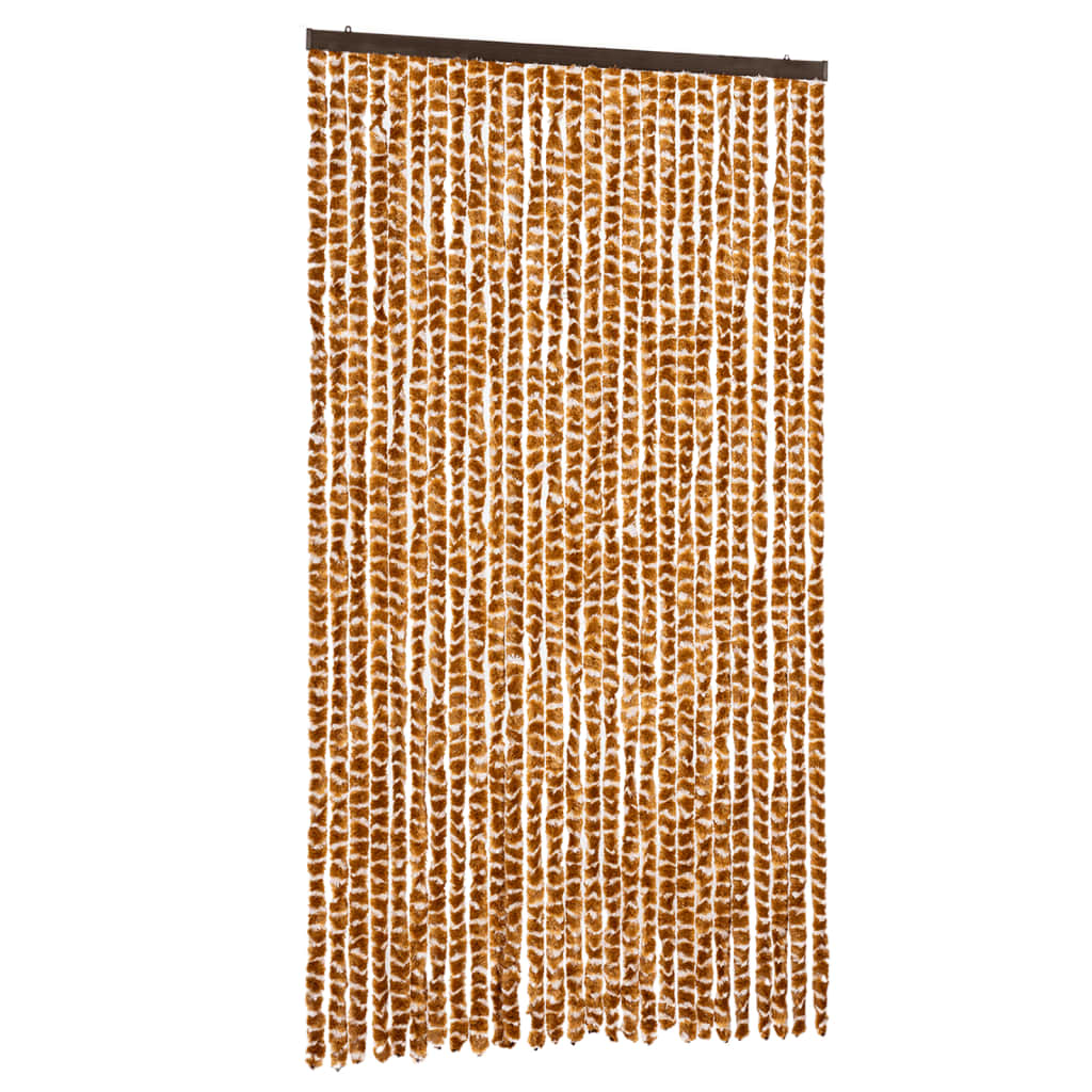Vidaxl Fly curtain 118x220 cm Chenille ocher and white