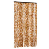 Vidaxl Fly curtain 118x220 cm Chenille ocher and white