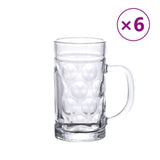 Vidaxl pivske skodelice z ročajem 6 St 500 ml stekla