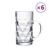 Vidaxl -Bierbecher mit Griff 6 pc 1000 ml Glas