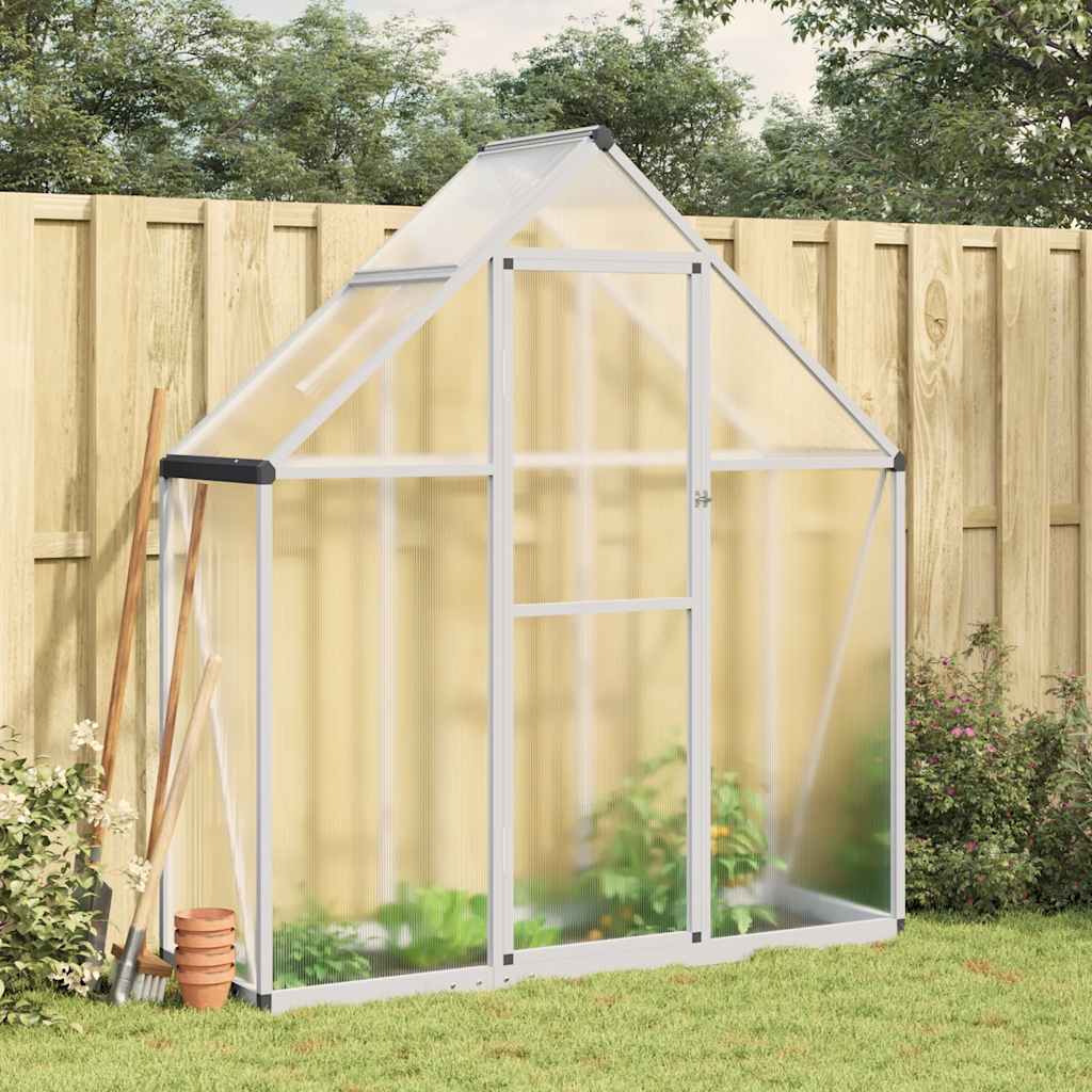 Vidaxl tuinkas z osnovnim okvirjem 169x58x195 cm aluminijaste srebro obarvano