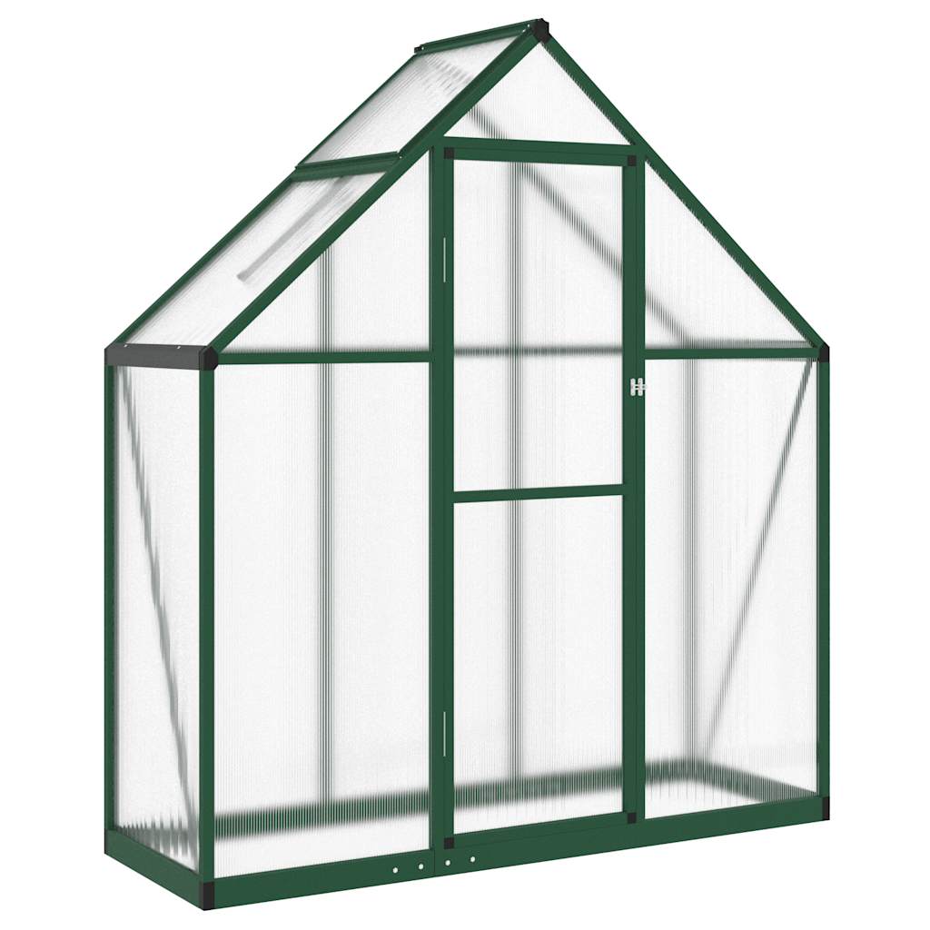 Vidaxl tuinkas z osnovnim okvirjem 169x58x195 cm aluminijasta zelena