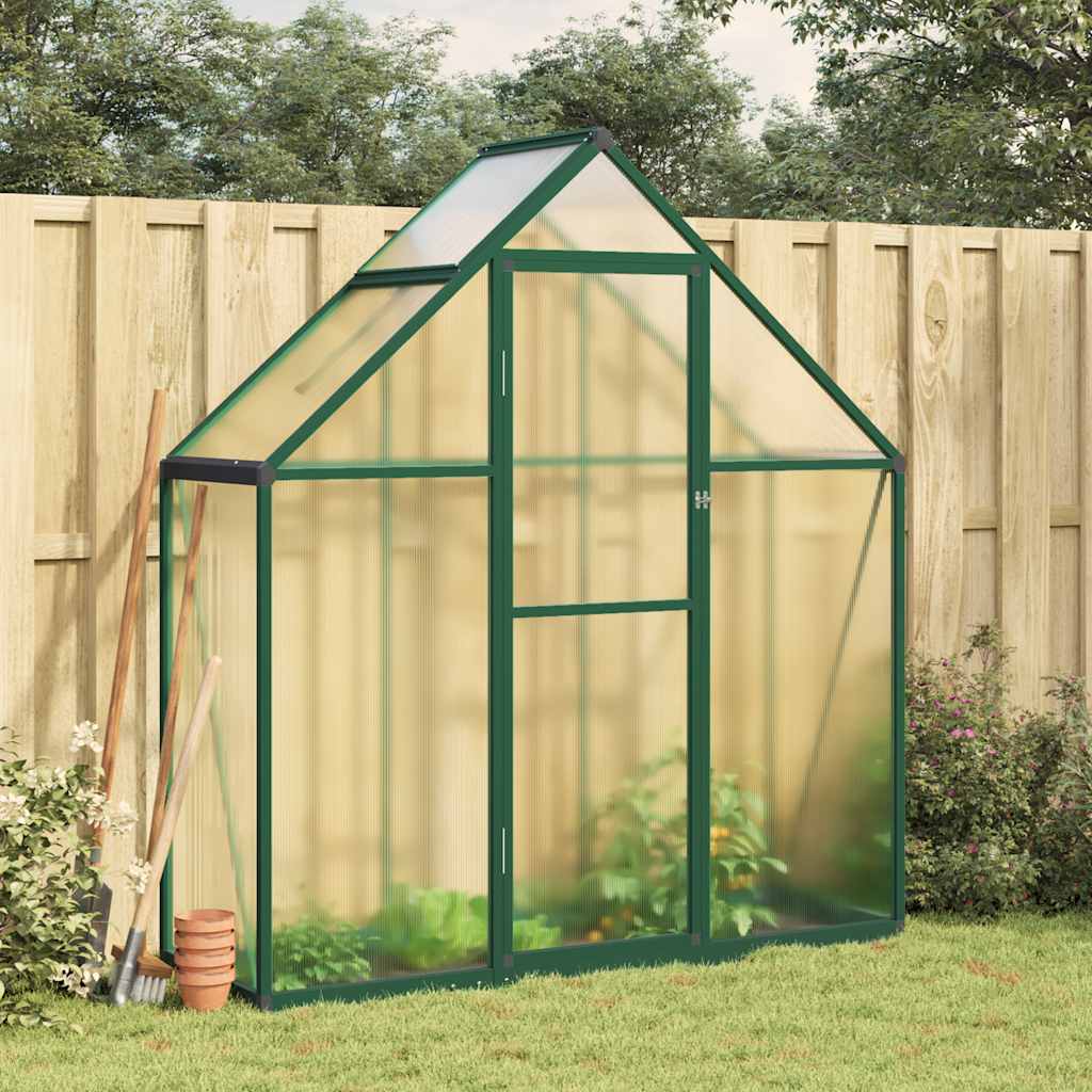 Vidaxl tuinkas z osnovnim okvirjem 169x58x195 cm aluminijasta zelena