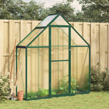Vidaxl tuinkas z osnovnim okvirjem 169x58x195 cm aluminijasta zelena