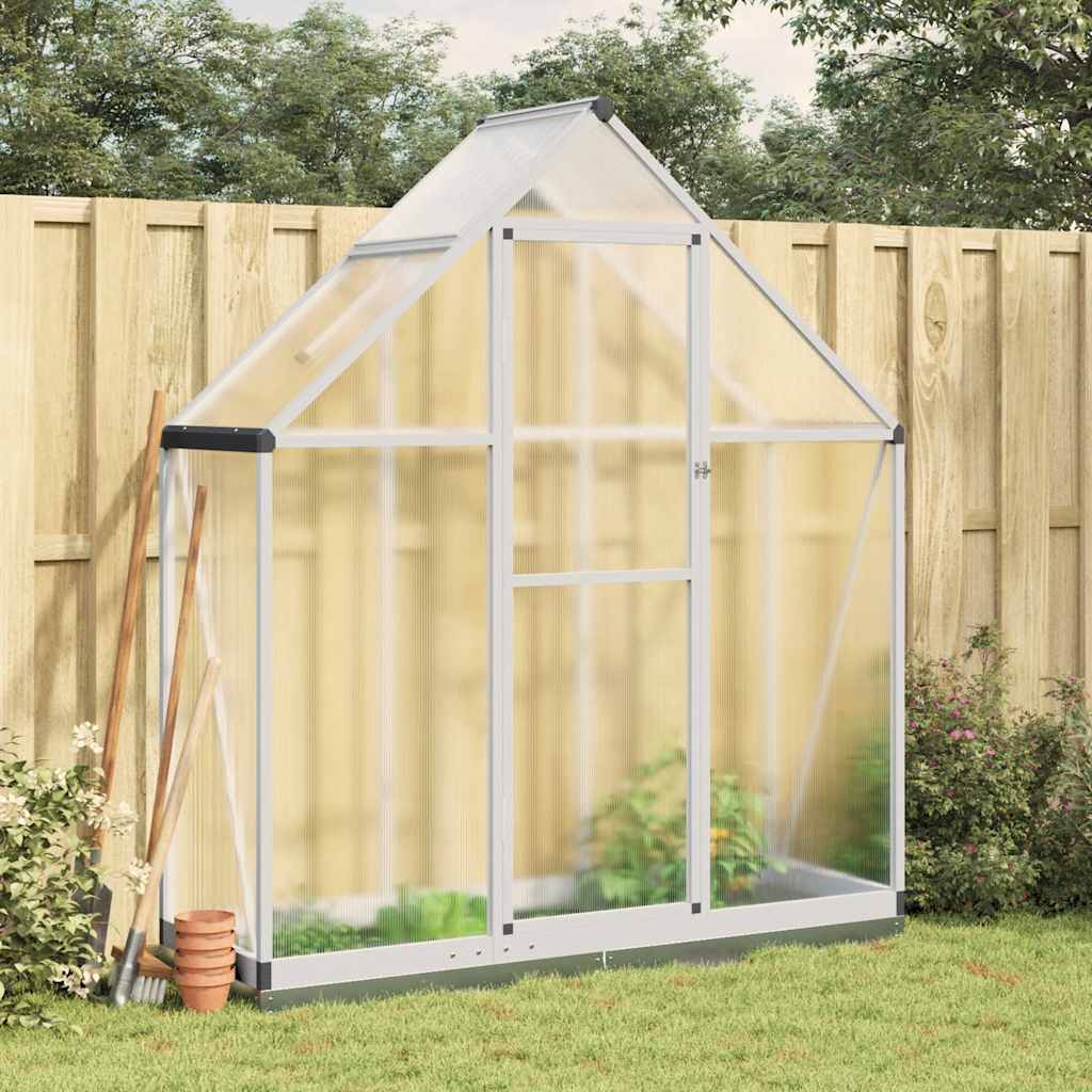 Vidaxl tuinkas z osnovnim okvirjem 169x58x202 cm aluminijaste srebro obarvano