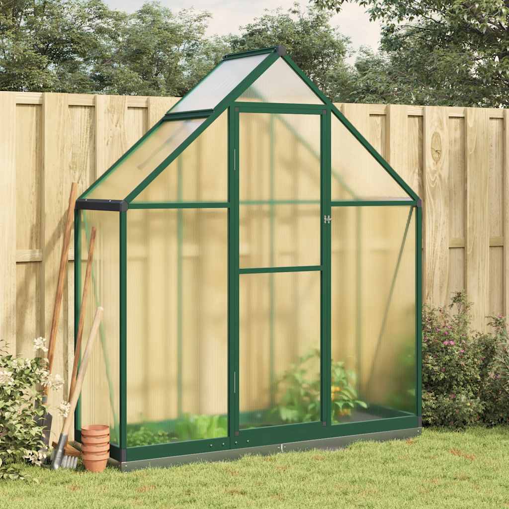 Vidaxl tuinkas avec cadre de base 169x58x202 cm vert aluminium