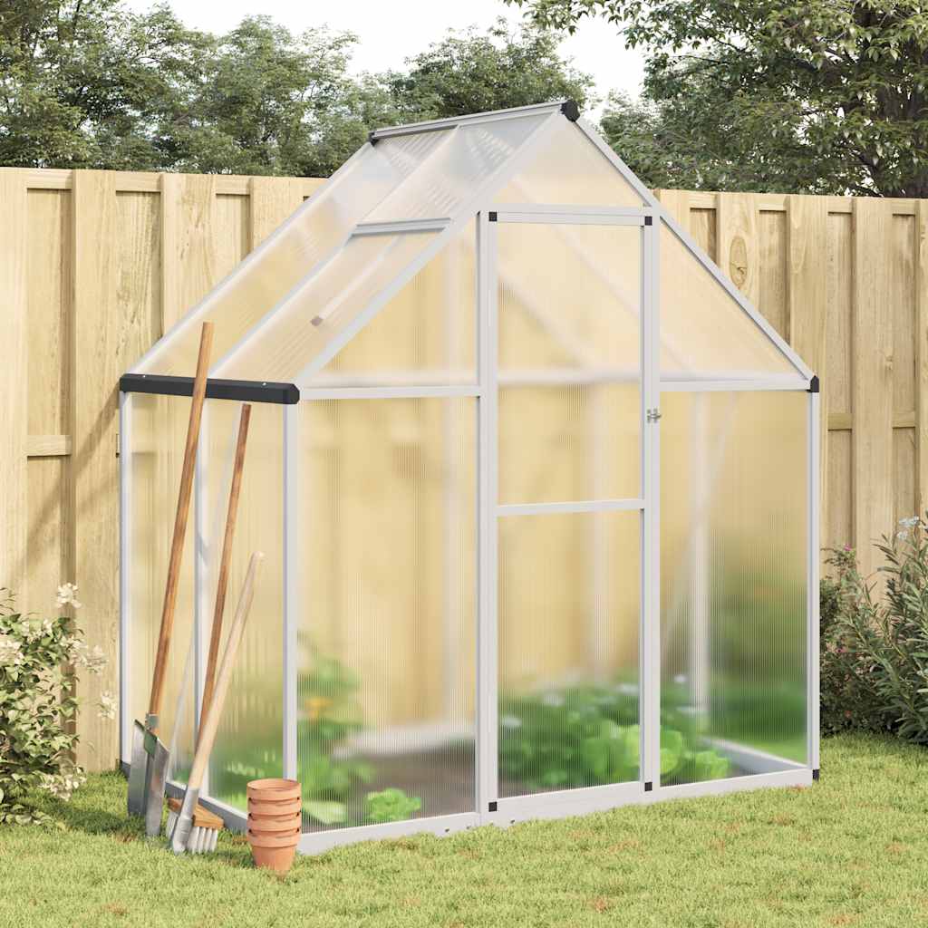 Vidaxl tuinkas z osnovnim okvirjem 169x114x195 cm aluminijaste srebro obarvano