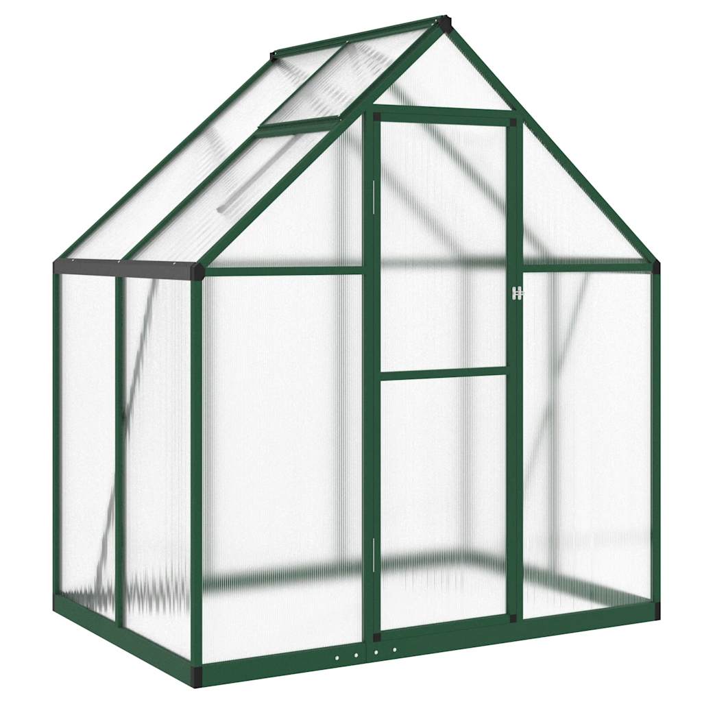 Vidaxl tuinkas z osnovnim okvirjem 169x114x195 cm aluminijasta zelena