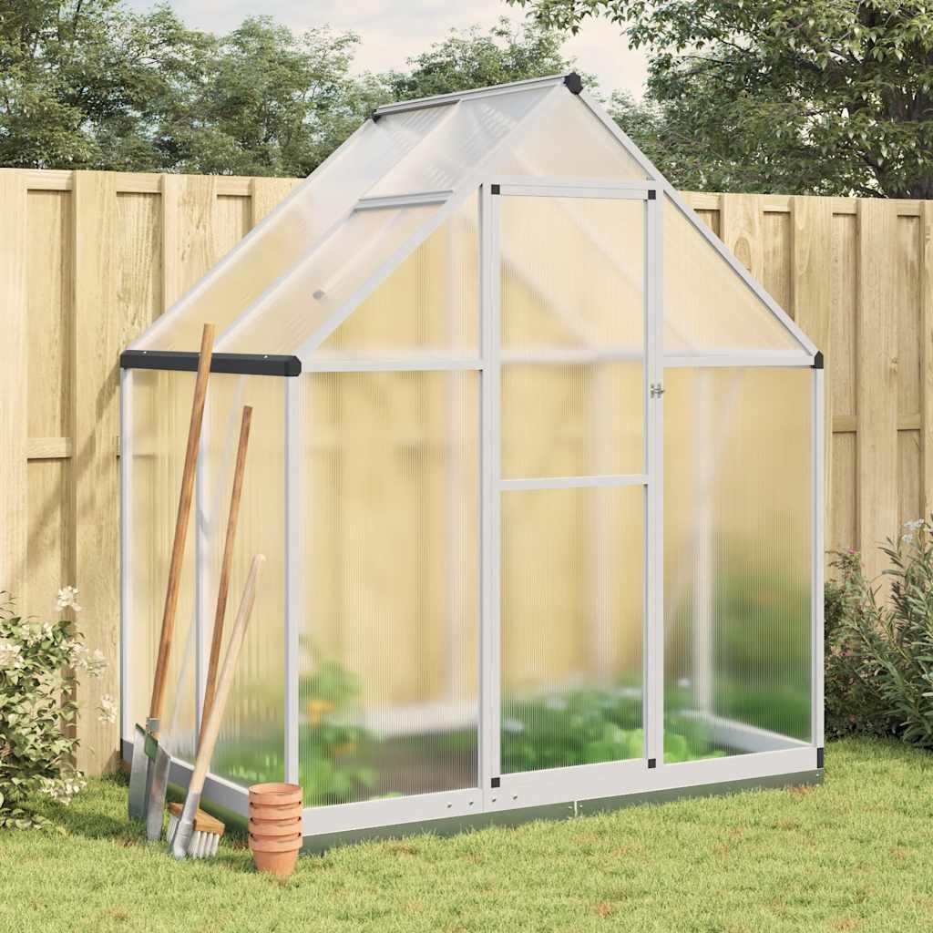 Vidaxl tuinkas z osnovnim okvirjem 169x114x202 cm aluminijaste srebro obarvano