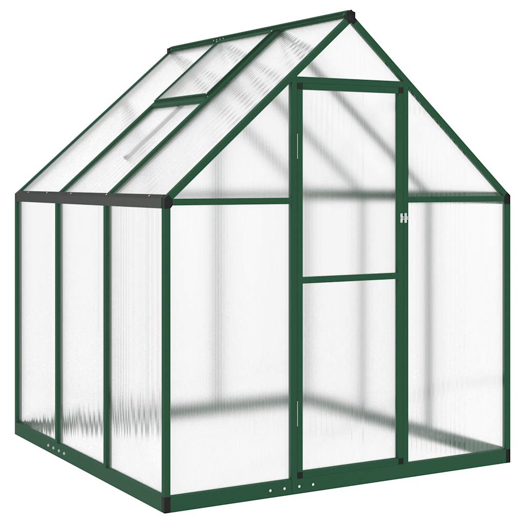 Vidaxl tuinkas z osnovnim okvirom 169x169x195 cm aluminijasta zelena