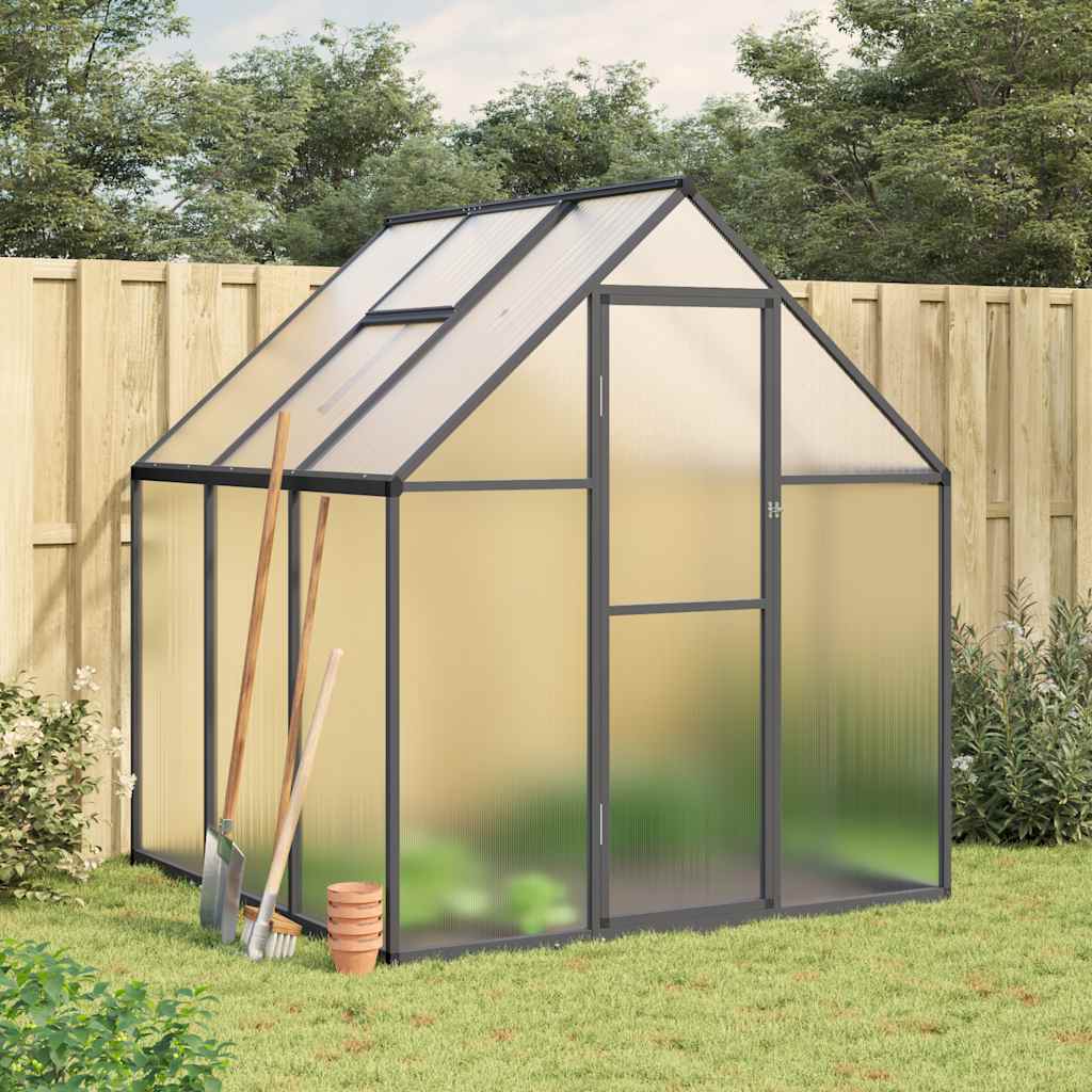 Vidaxl tuinkas z osnovnim okvirjem 169x169x195 cm aluminijasta barva antracita