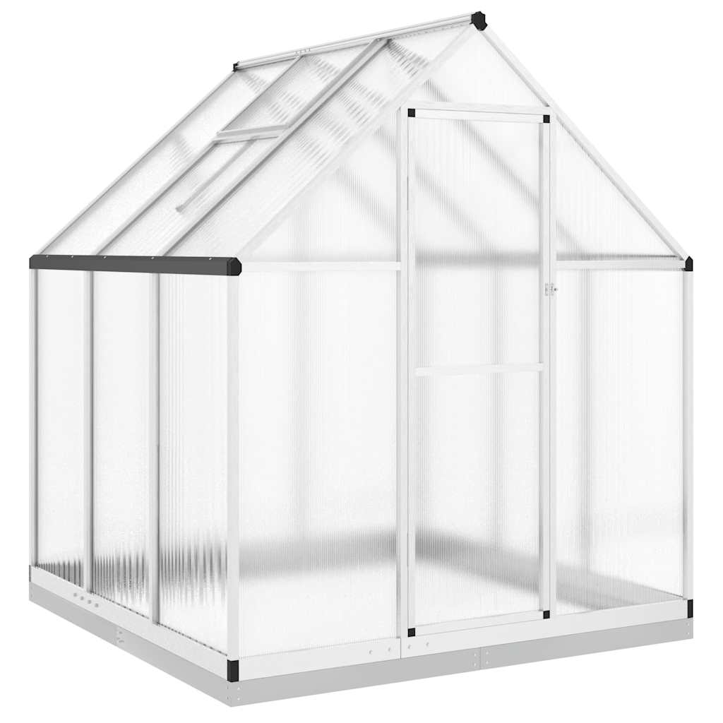 Vidaxl tuinkas z osnovnim okvirjem 169x169x202 cm aluminijaste srebro obarvano