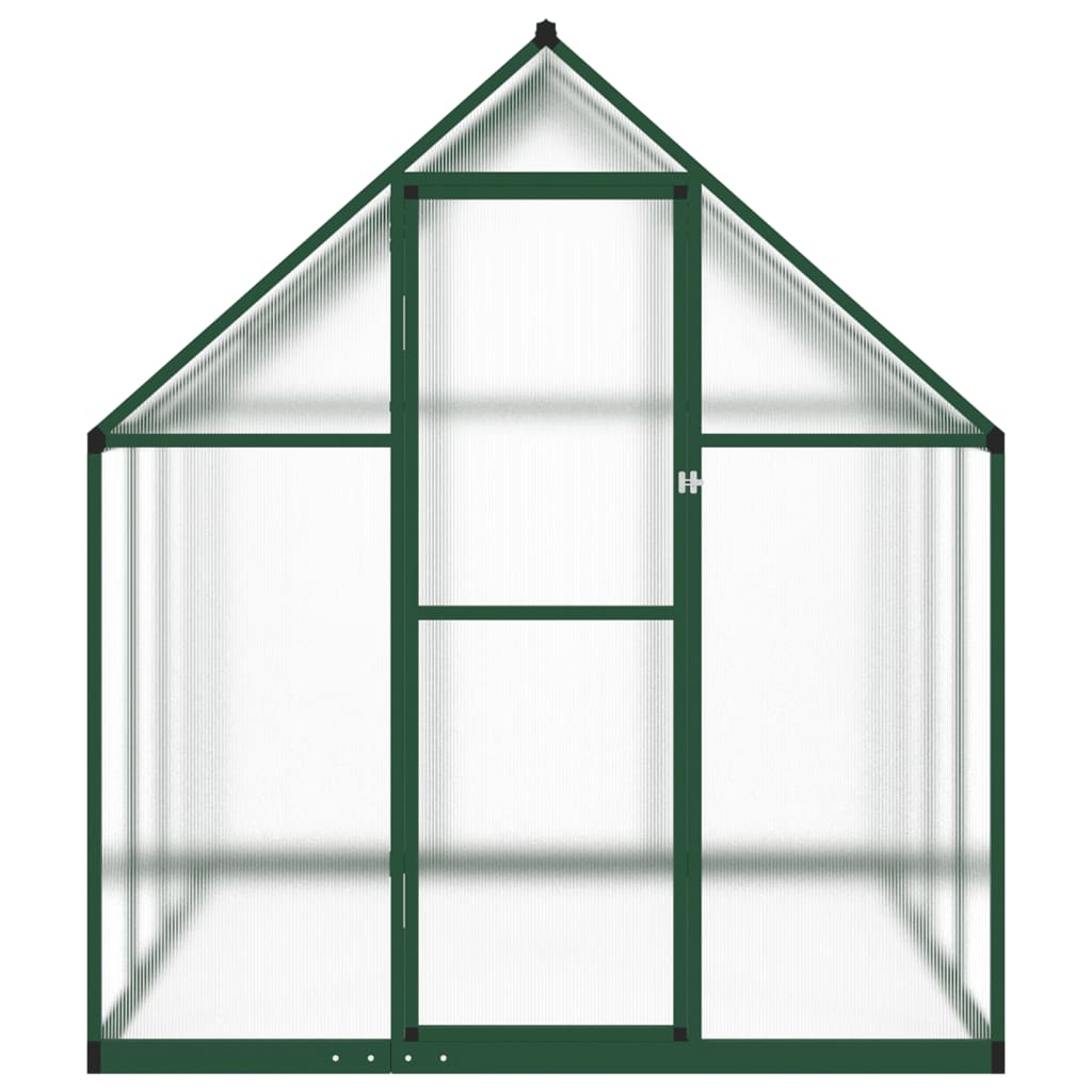 Vidaxl tuinkas z osnovnim okvirom 224x169x195 cm aluminijasta zelena