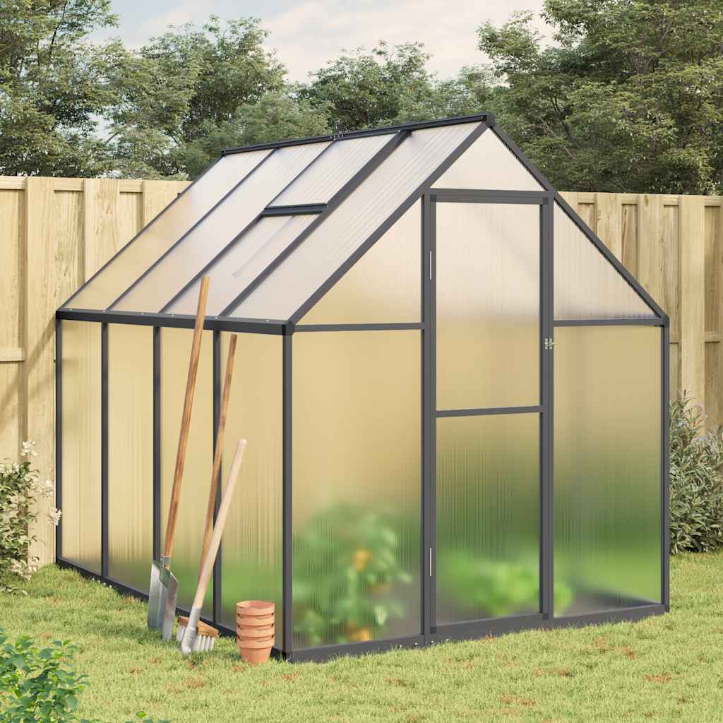 Vidaxl tuinkas z osnovnim okvirjem 224x169x195 cm aluminijasta barva antracita