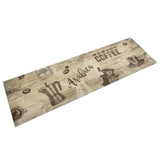 Vidaxl kuhinjski mat pralni kavni tisk 45x150 cm žametno rjava