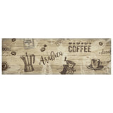 Vidaxl kuhinjski mat pralni kavni tisk 60x180 cm žametno rjava