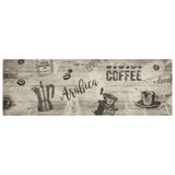 Vidaxl kuhinjski mat pralni kavni tisk 60x180 cm žametno siva