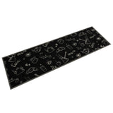 Vidaxl Küchenmatte Waschbarer Morgen Druck 45x150 cm Samt Schwarz